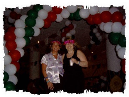 Last night dinner; These girls actually made their head decorations out of real flowers